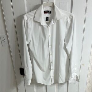 JF J.Ferrar White Dress Shirt Classic Formal Style